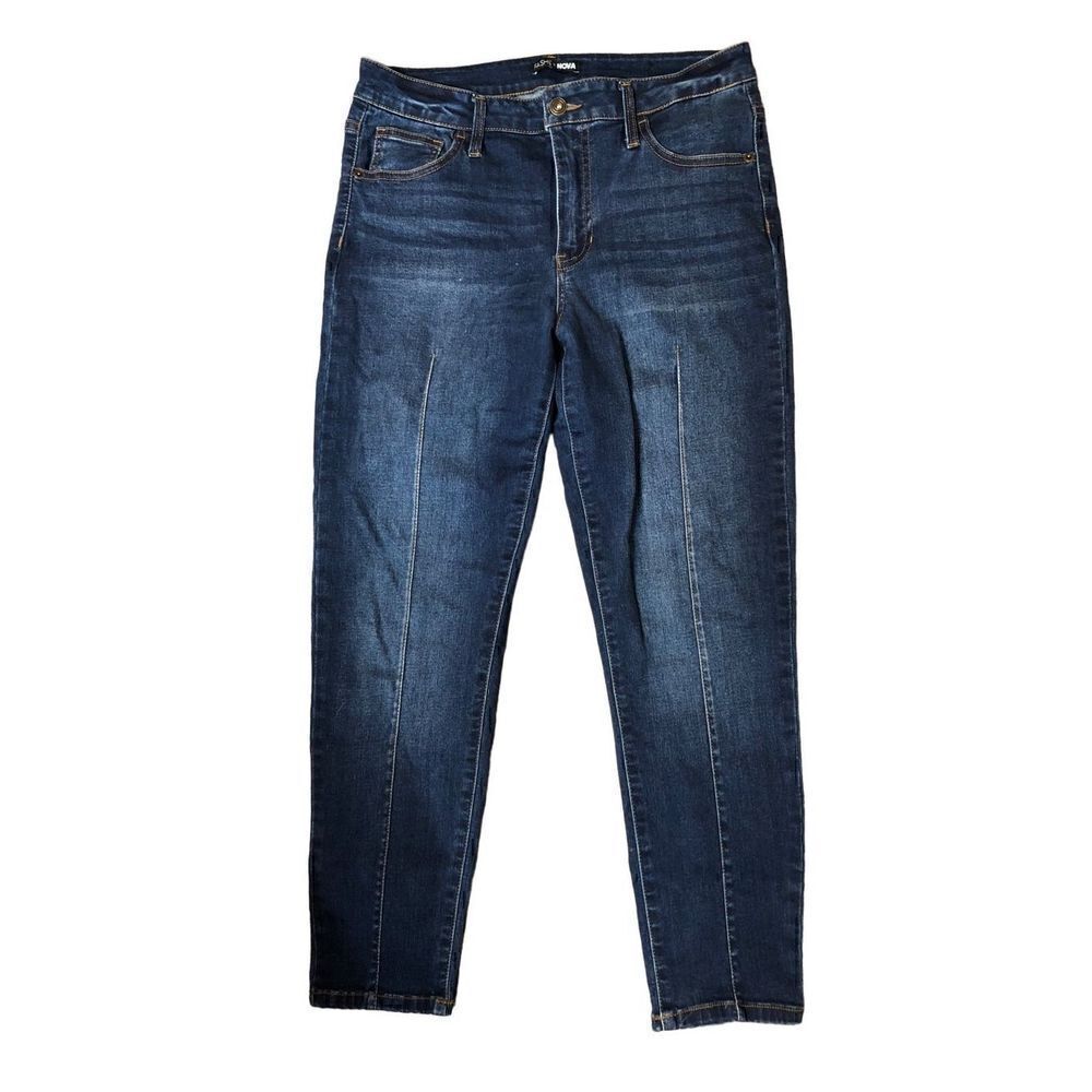 Fashion Nova dark wash ankle jeans with stitched line down each leg